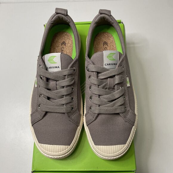 Cariuma OCA Low Mystic Grey Taupe Canvas Sneaker Women US 7 Organic NIB - Picture 2 of 11